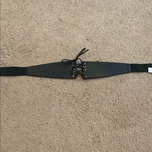 Express Multiple Tie Black Belt  Leather